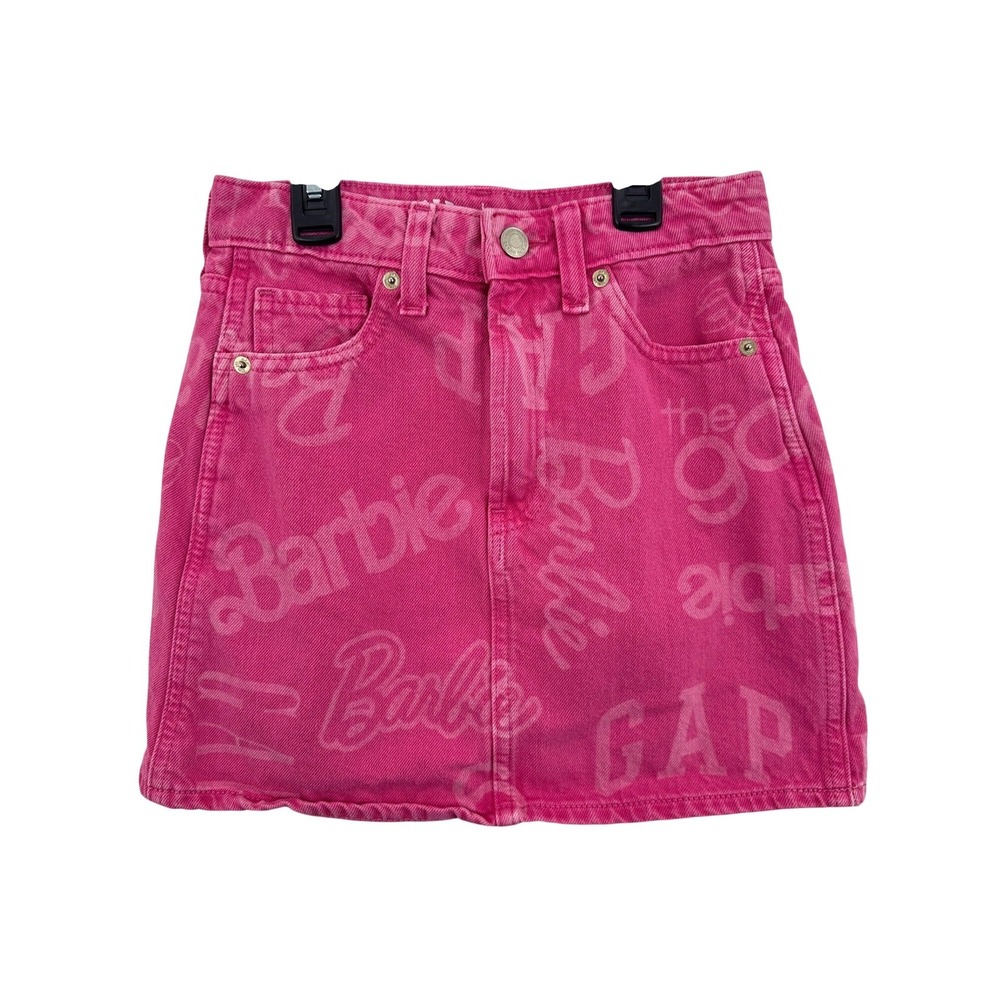GAP Girls Size 10 Barbie Pink Denim Mini Skirt Y2K Back to School Kidcore Bright
